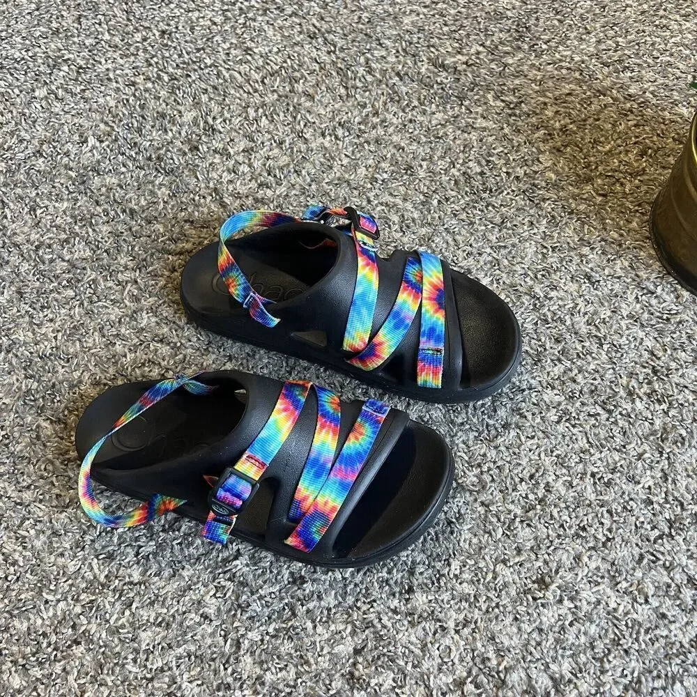 Chaco Kids Junior Chillos Rainbow Tie Dye Sports Sandals Size US 6